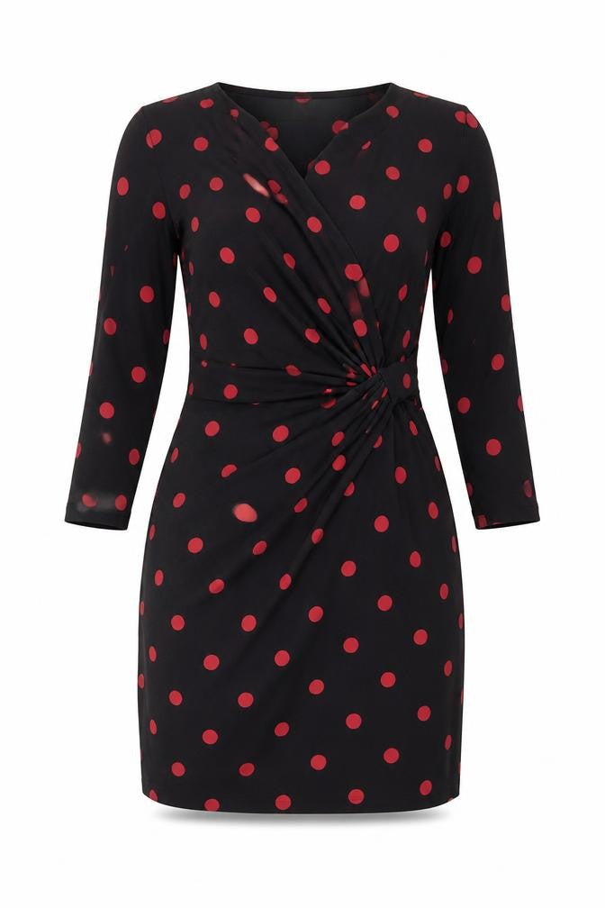 Catherine Malandrino Women's Black Wrap Dress, Size L, Retro Vibe