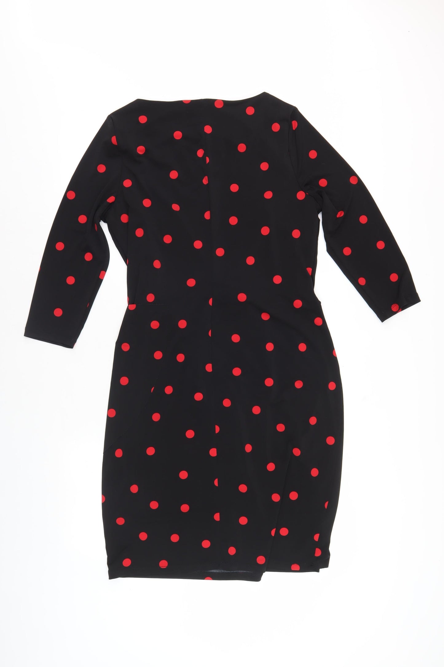 Catherine Malandrino Women's Black Wrap Dress, Size L, Retro Vibe
