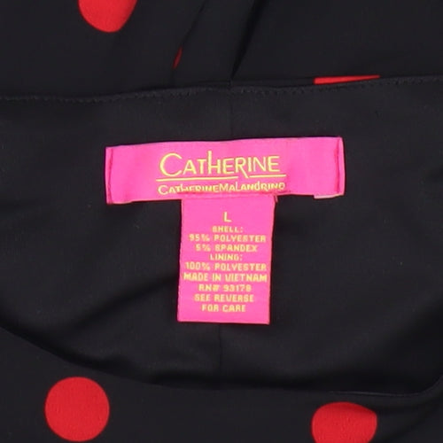Catherine Malandrino Women's Black Wrap Dress, Size L, Retro Vibe