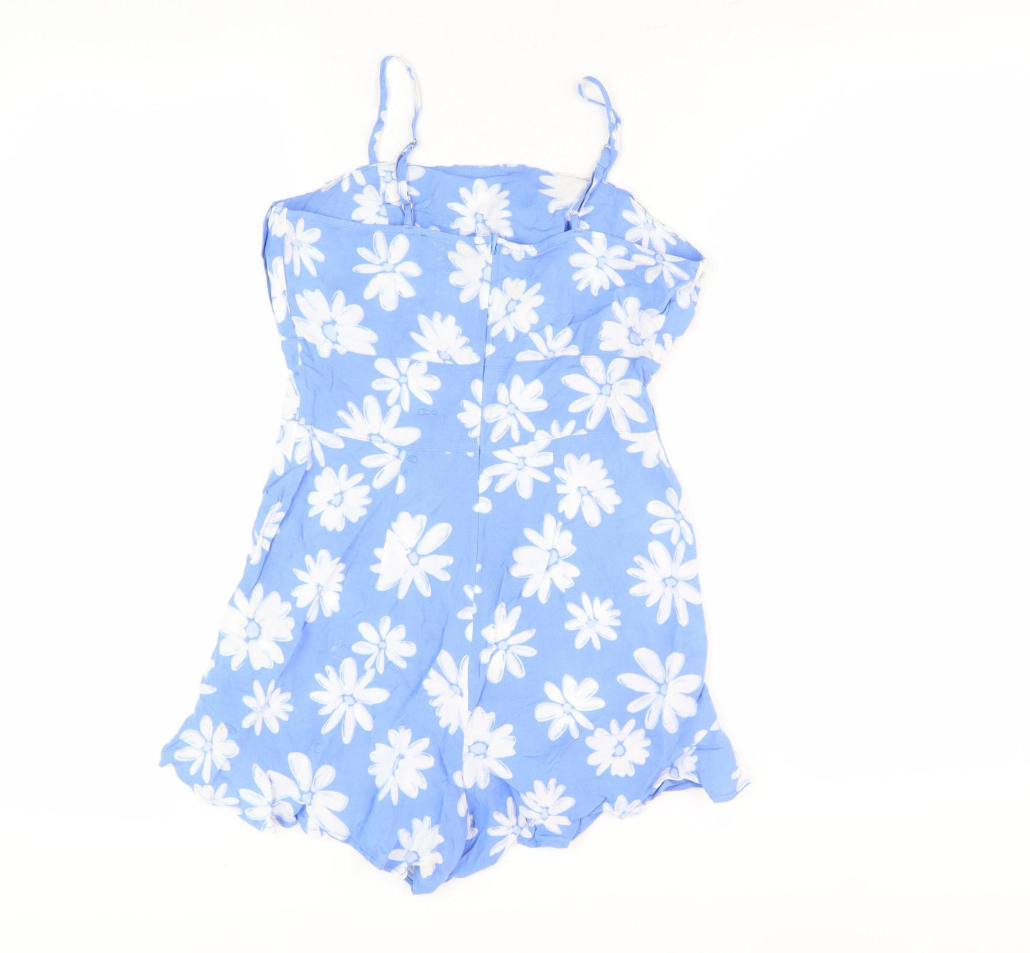 New Look Girls Blue Floral Playsuit Size 12 Years