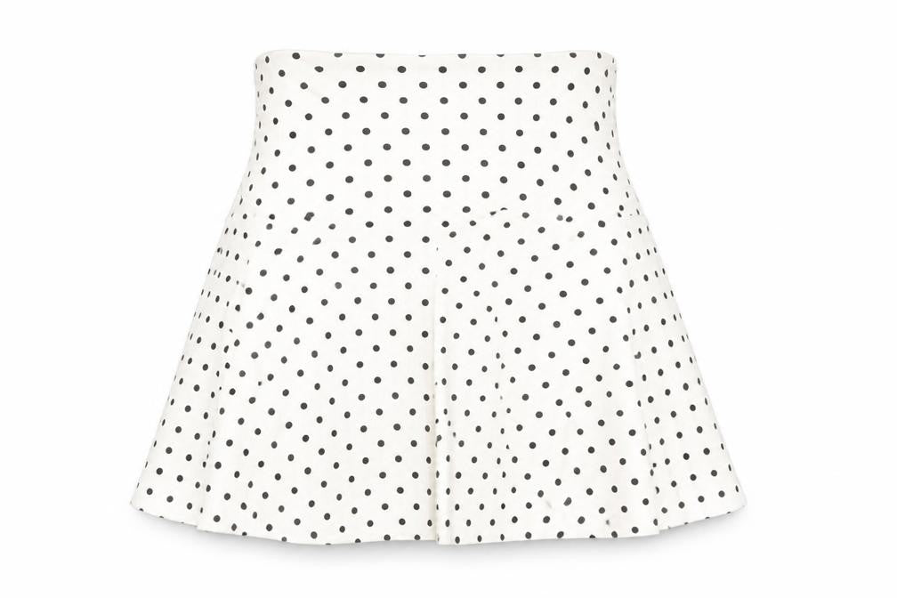 Front view of Dorothy Perkins Women's Polka Dot Skirt, size 16