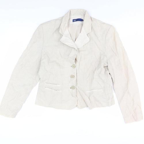Aria Women's Beige Linen Suit Jacket Size 16