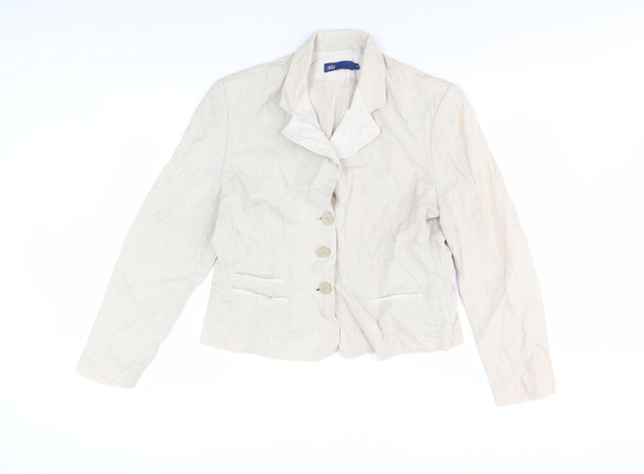 Aria Women's Beige Linen Suit Jacket Size 16