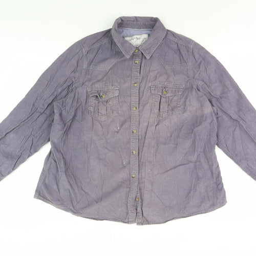 Marks and Spencer Women's Purple Button-Up Shirt Size 18