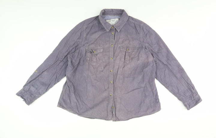 Marks and Spencer Women's Purple Button-Up Shirt Size 18