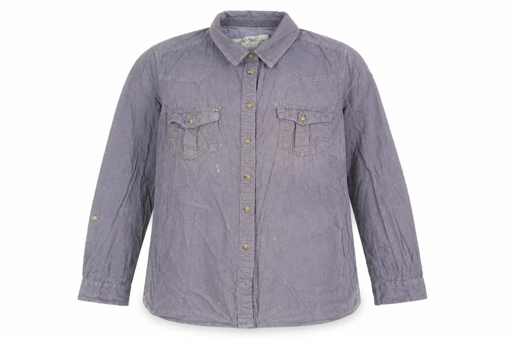 Front view of Marks & Spencer Women's Purple Button-Up Shirt, size 18