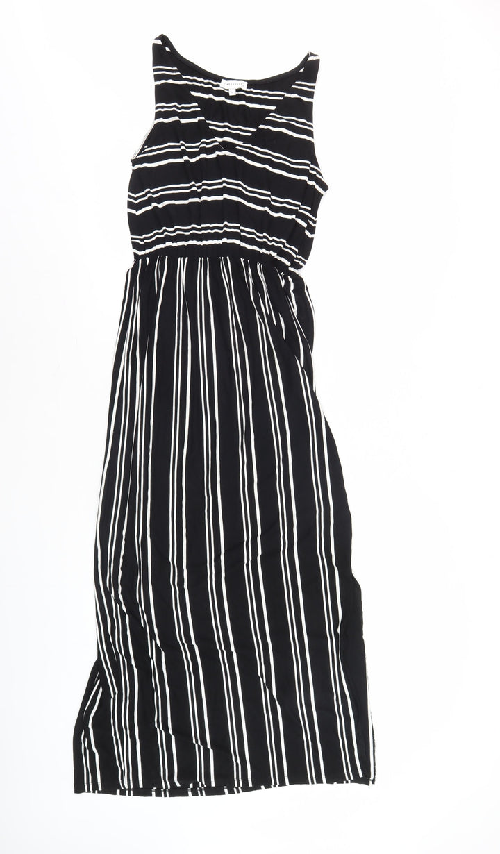 Warehouse Women's Black Striped Tank Dress Size 10