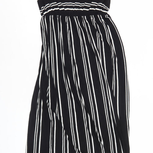 Warehouse Women's Black Striped Tank Dress Size 10