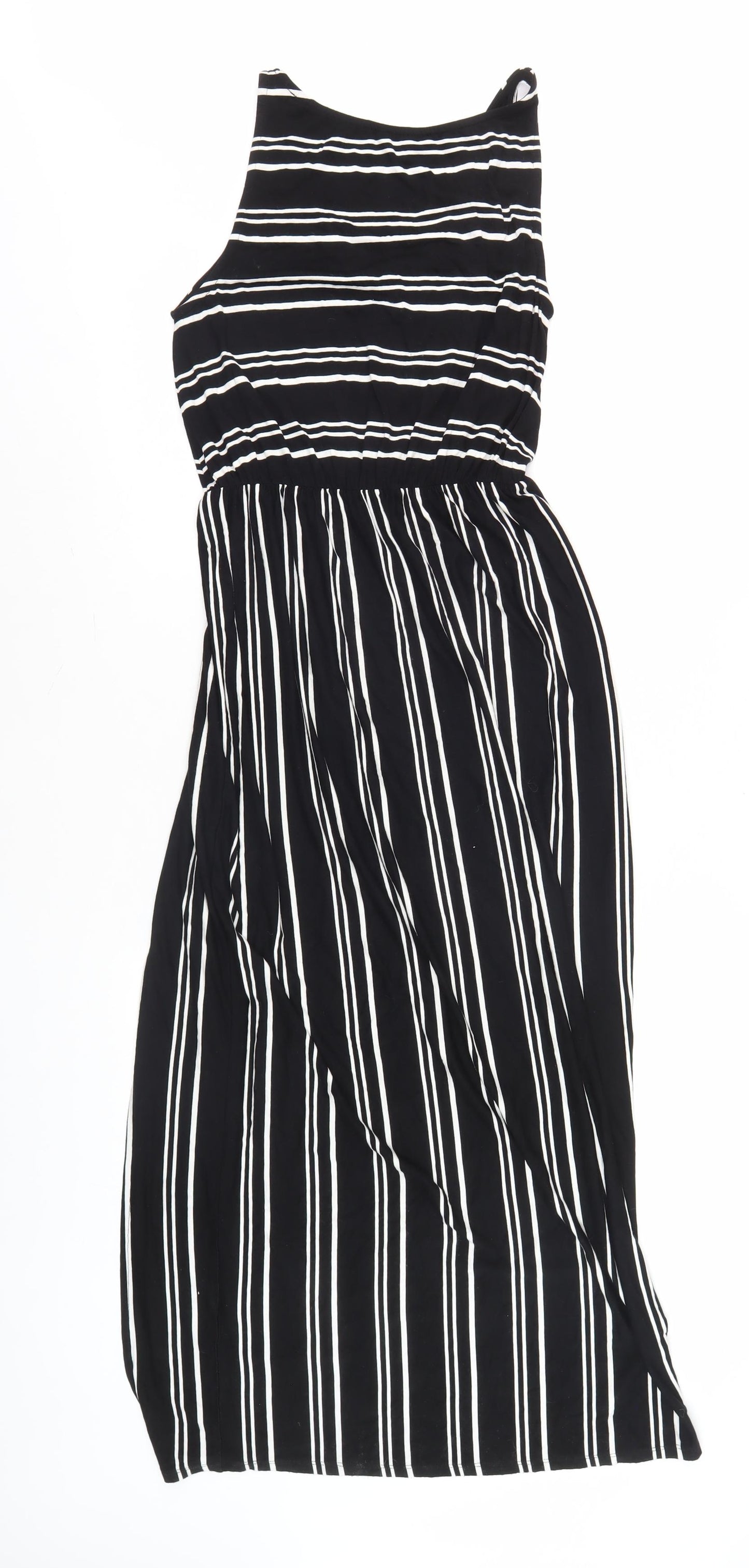 Warehouse Women's Black Striped Tank Dress Size 10