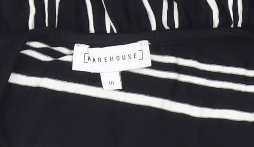 Warehouse Women's Black Striped Tank Dress Size 10