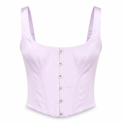 Oh Polly Women's Purple Cropped Corset Style Camisole Top UK 6 Party