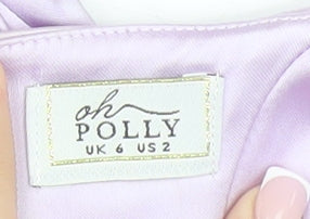 Oh Polly Women's Purple Cropped Corset Style Camisole Top UK 6 Party