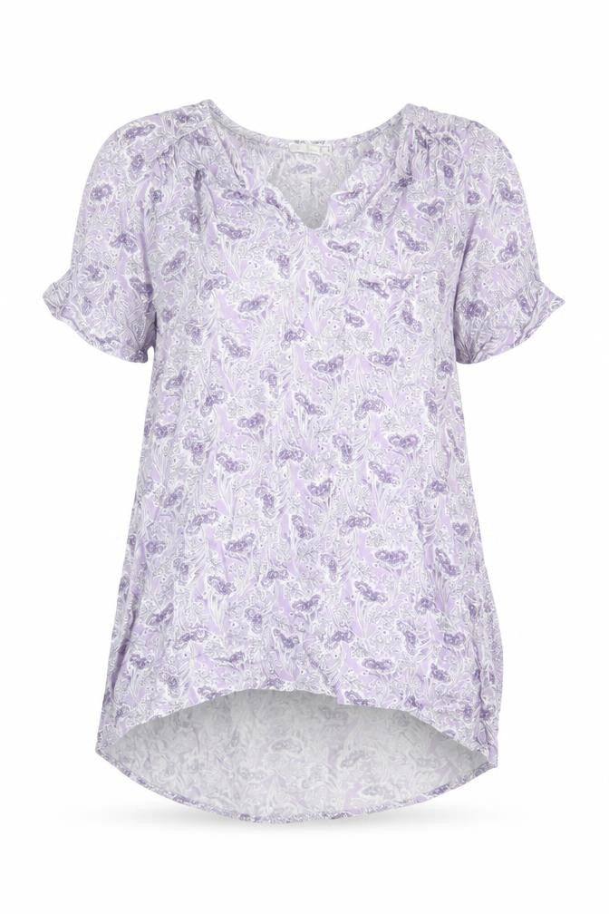 Front view of FatFace Women's Purple Floral Blouse -, size 12