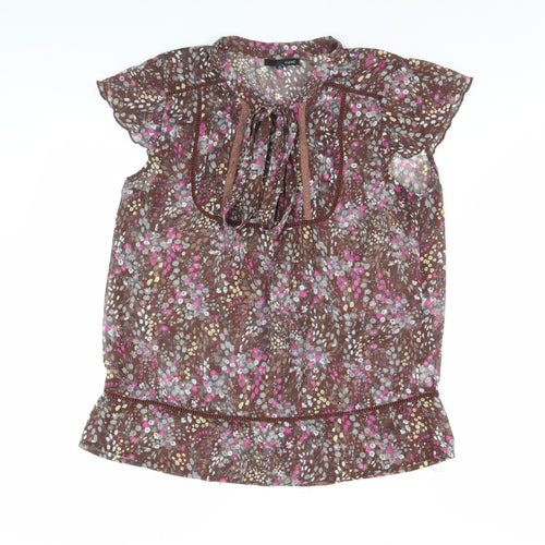 Next Women's Brown Floral Blouse Size 12