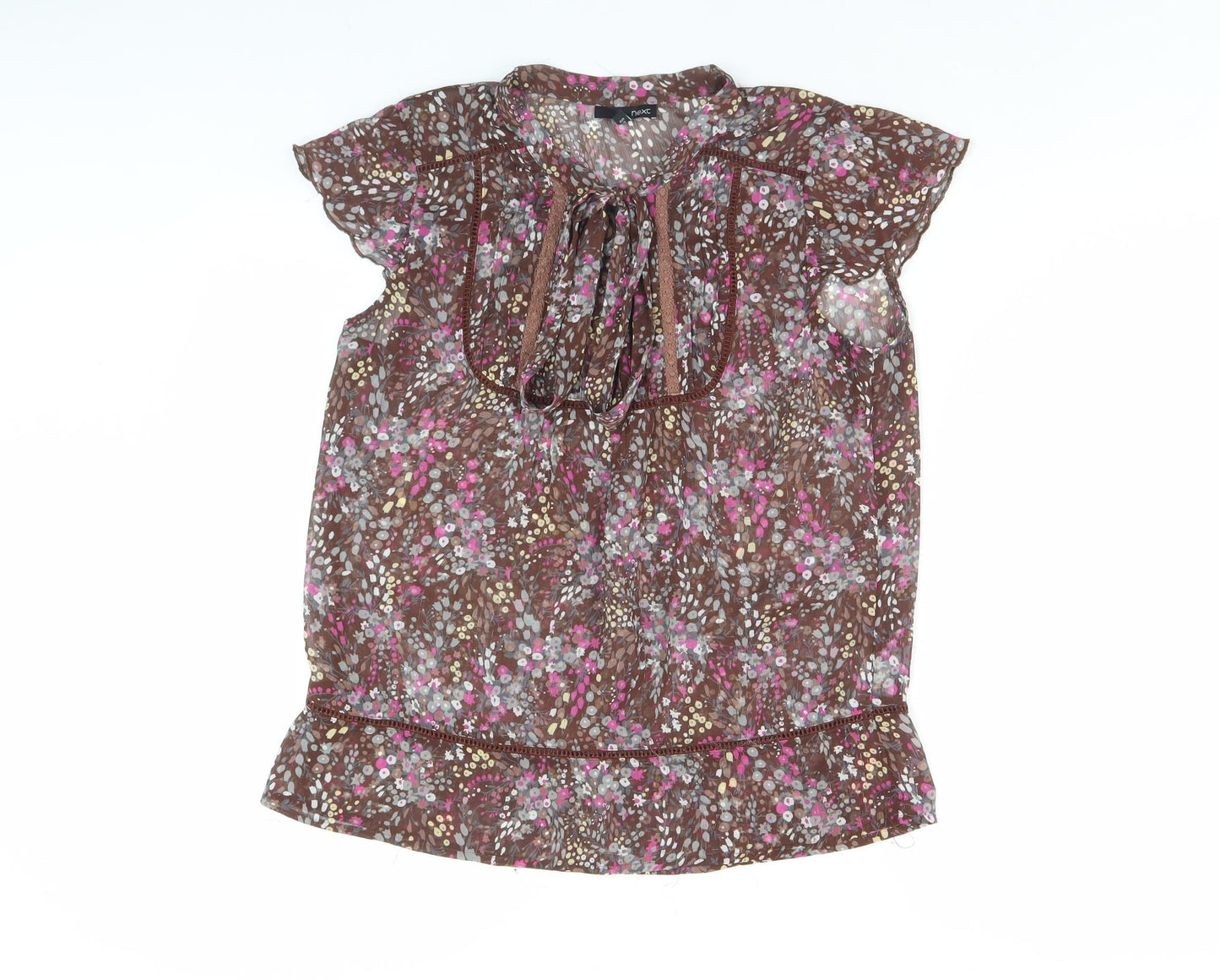 Next Women's Brown Floral Blouse Size 12