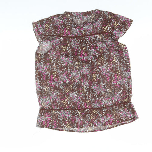 Next Women's Brown Floral Blouse Size 12