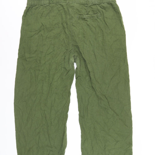 Next Women's Green Linen Trousers Size 18