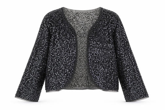 Front view of Principles Black Sequin Women's Jacket, size 4
