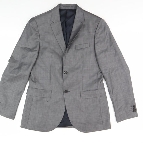 River Island Men's Grey Slim Fit Blazer Jacket 38