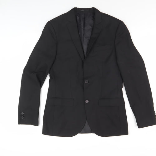 River Island Men's Black 36 Blazer, Formal Single-Breasted