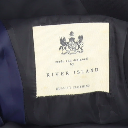 River Island Men's Black 36 Blazer, Formal Single-Breasted
