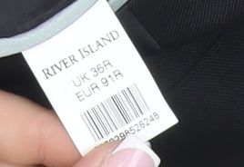 River Island Men's Black 36 Blazer, Formal Single-Breasted