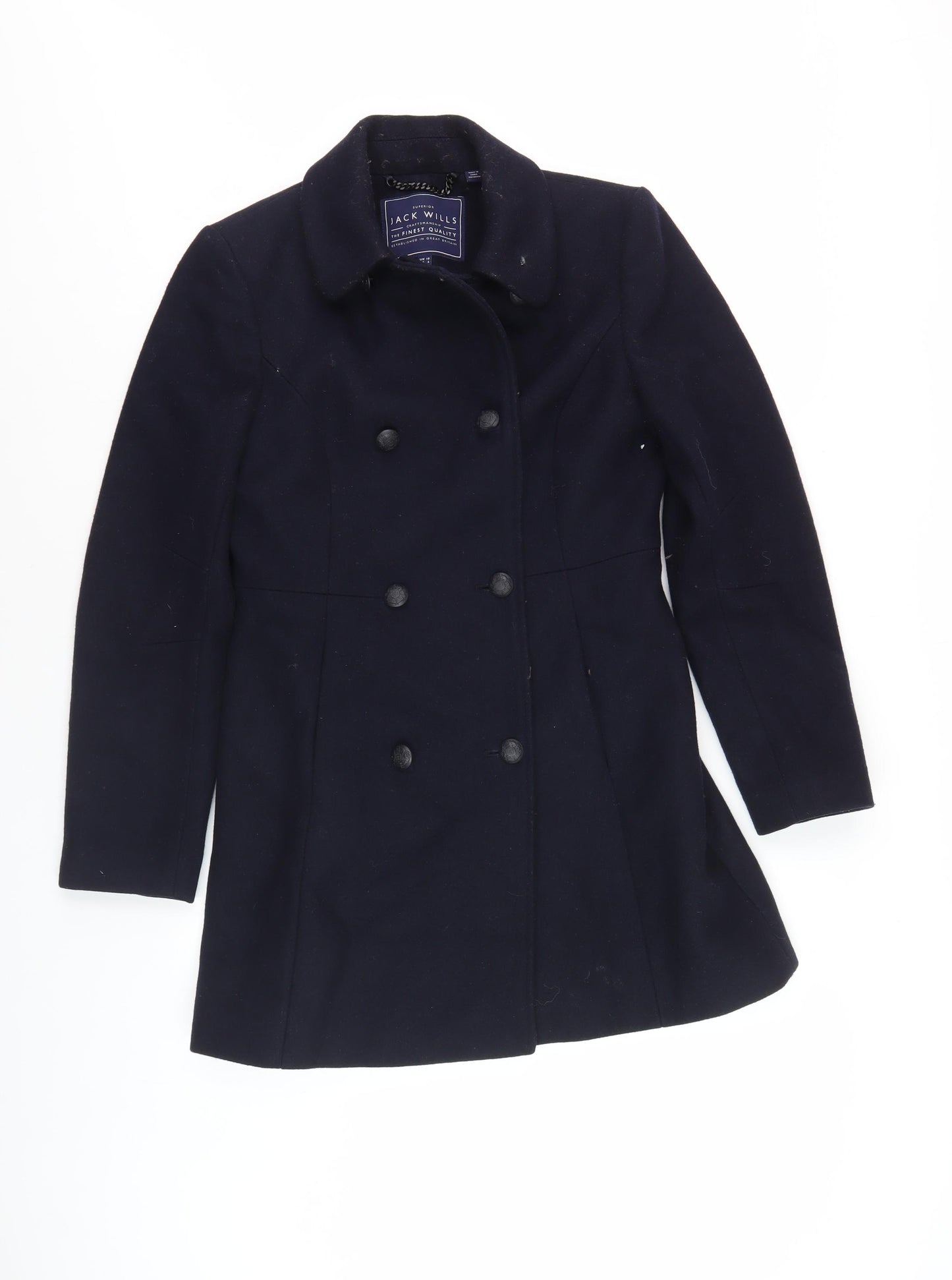 Jack Wills Women's Black Pea Coat Size 10