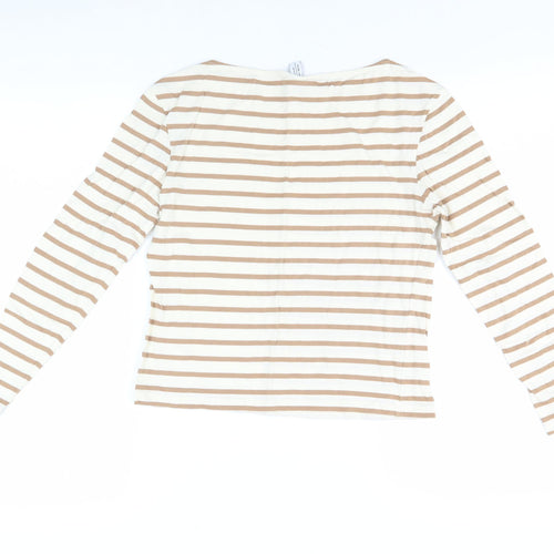 Paris Atelier Women's XS Beige White Striped Top