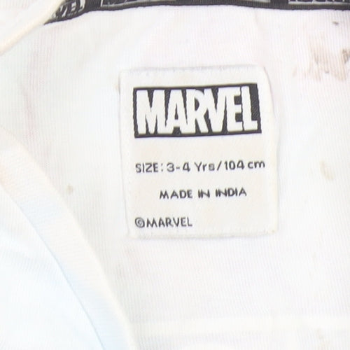 Marvel Boys' White Spider-Man T-Shirt, Size 3-4 Years
