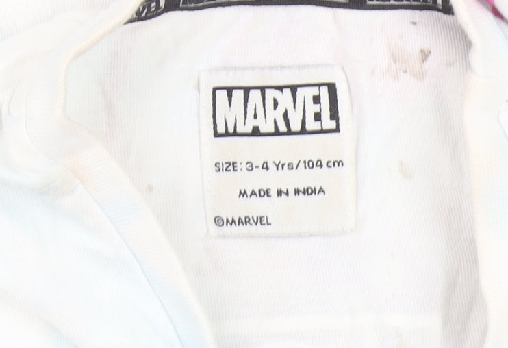 Marvel Boys' White Spider-Man T-Shirt, Size 3-4 Years