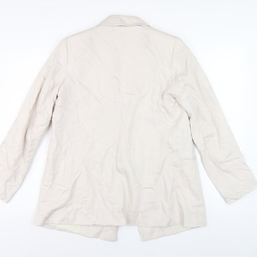 H&M Women Beige Blazer Size 8 Double-Breasted Jacket