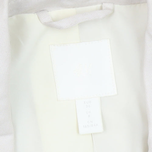 H&M Women Beige Blazer Size 8 Double-Breasted Jacket