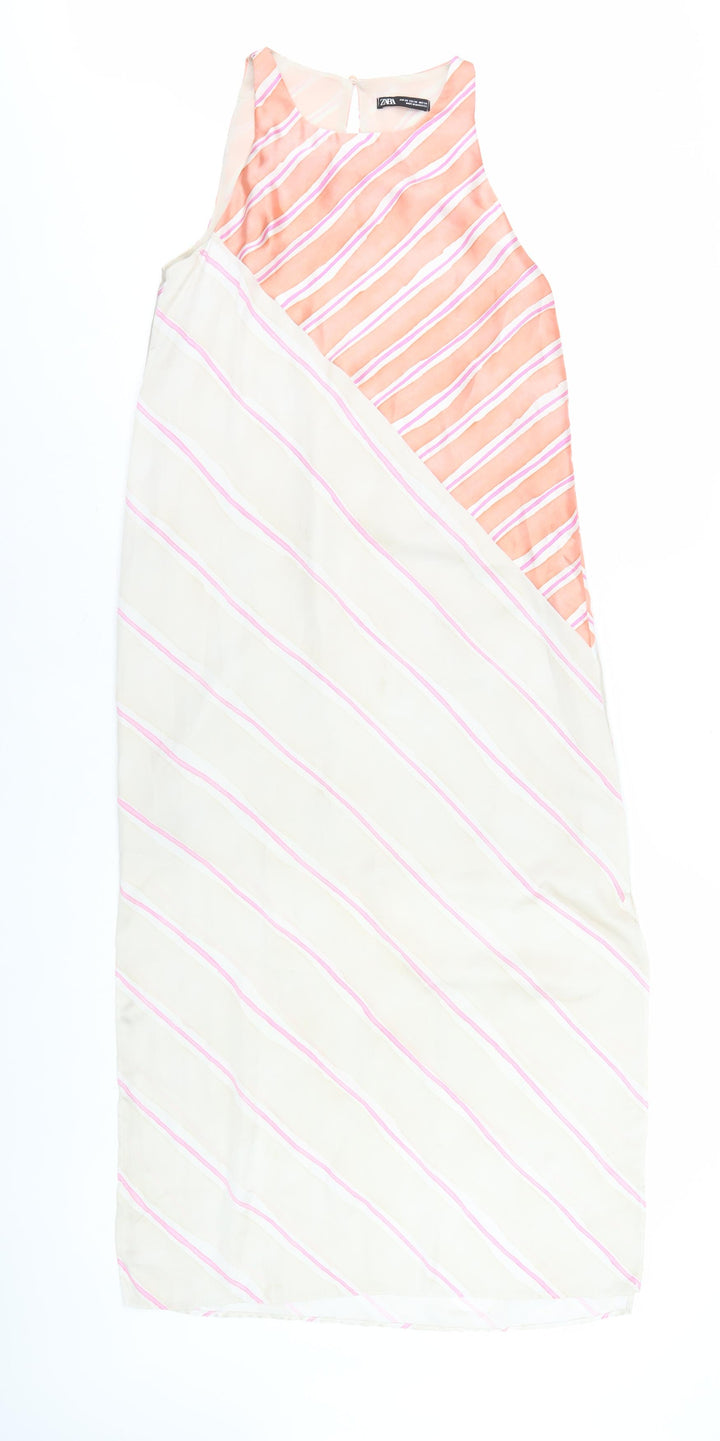 Zara Women's Multicoloured Striped Shift Dress XS
