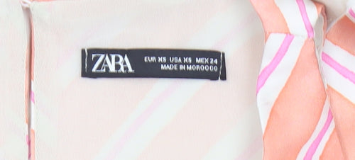 Zara Women's Multicoloured Striped Shift Dress XS