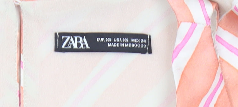 Zara Women's Multicoloured Striped Shift Dress XS