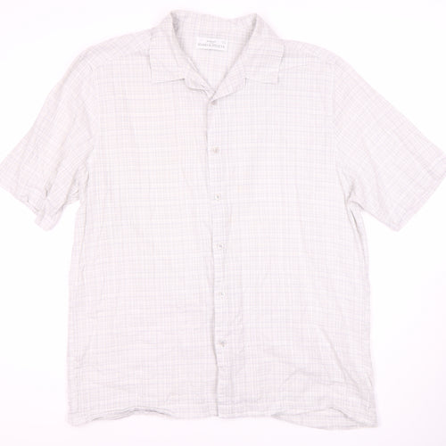 Marks and Spencer Men's Ivory Check Shirt XL