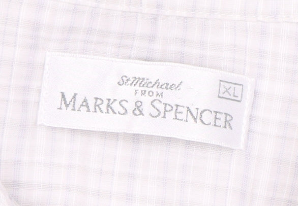 Marks and Spencer Men's Ivory Check Shirt XL