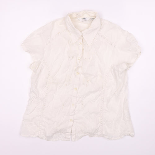 Next Women's Ivory Button-Up Petites Size 16 Shirt