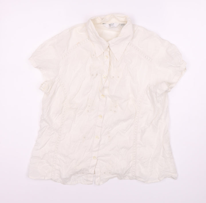 Next Women's Ivory Button-Up Petites Size 16 Shirt