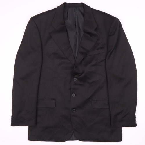 Jonathan Adams Men's Black Long Suit Jacket, Size 42