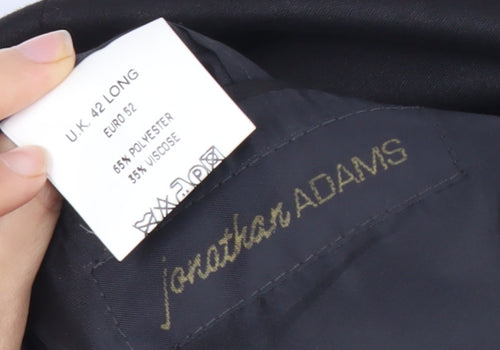 Jonathan Adams Men's Black Long Suit Jacket, Size 42