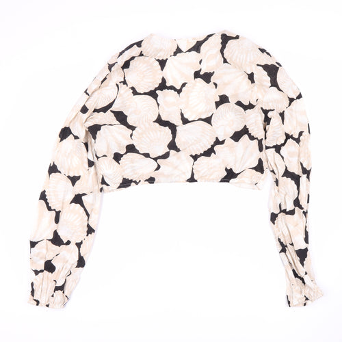 H&M Women's Cropped Shell Print Top - Size 12