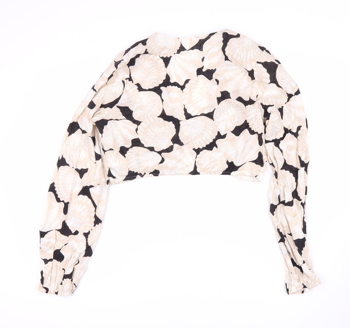 H&M Women's Cropped Shell Print Top - Size 12