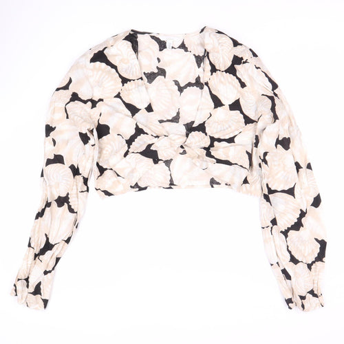 H&M Women's Cropped Shell Print Top - Size 12