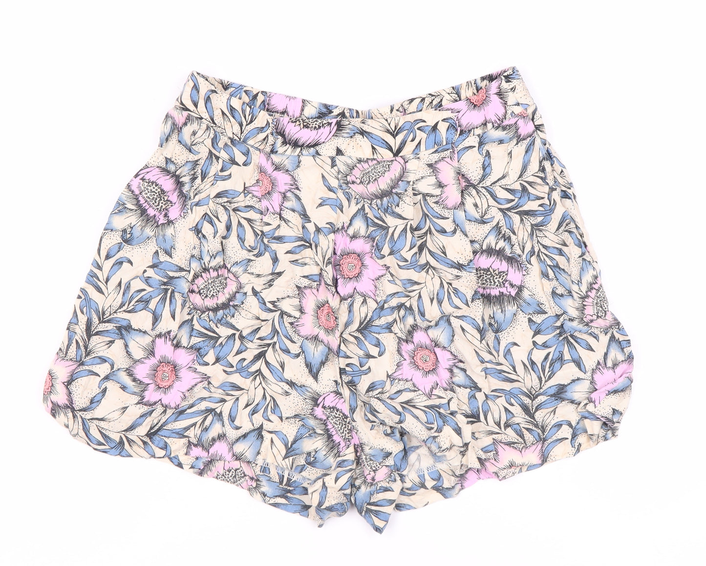 H&M Women's Multicoloured Floral Viscose Shorts Size 8