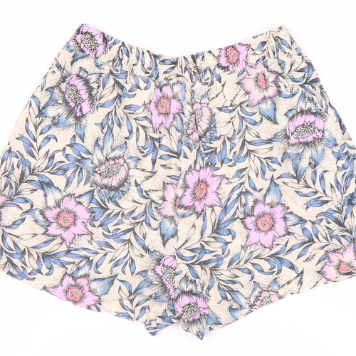 H&M Women's Multicoloured Floral Viscose Shorts Size 8