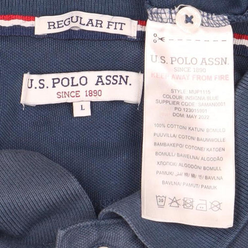 U.S. Polo Assn. Men's Blue Long Sleeve Polo L