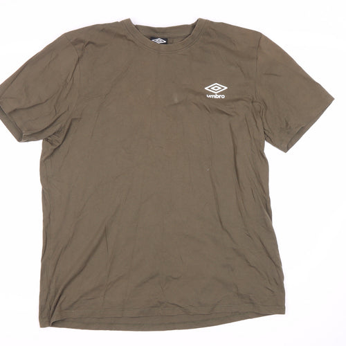 Umbro Men's Green Crew Neck T-Shirt Size L