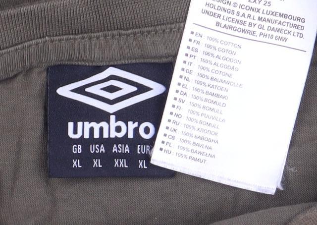 Umbro Men's Green Crew Neck T-Shirt Size L