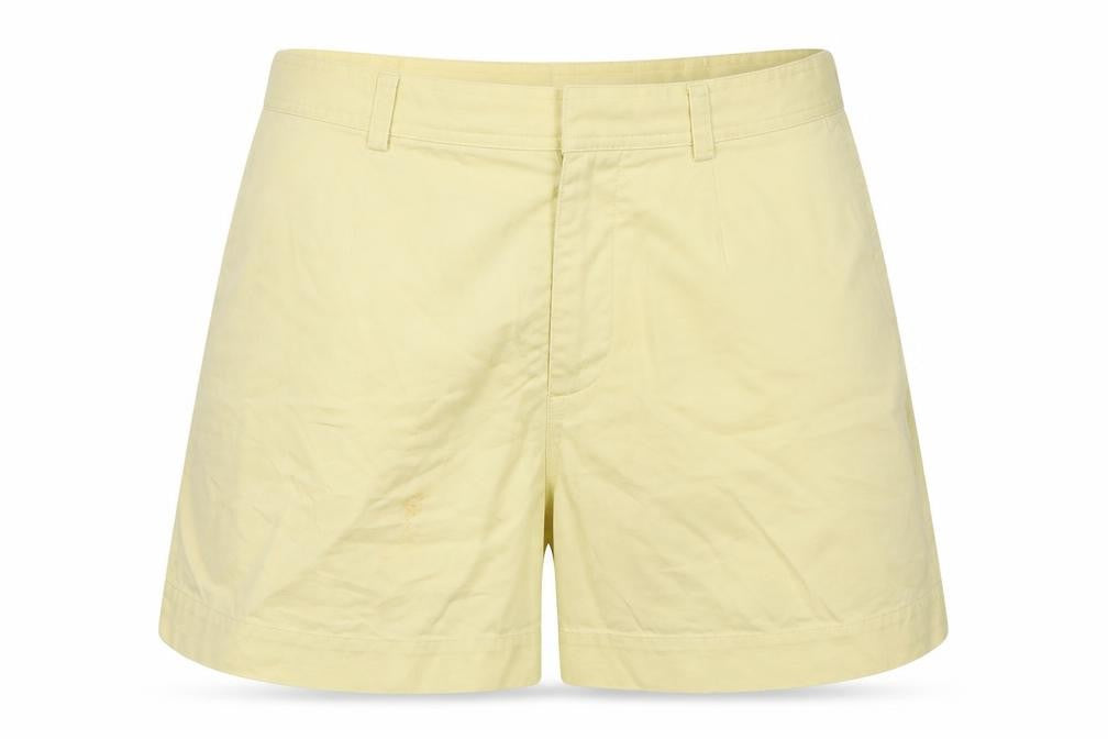 Front view of Liz Claiborne Women's Yellow Chino Shorts, size 6